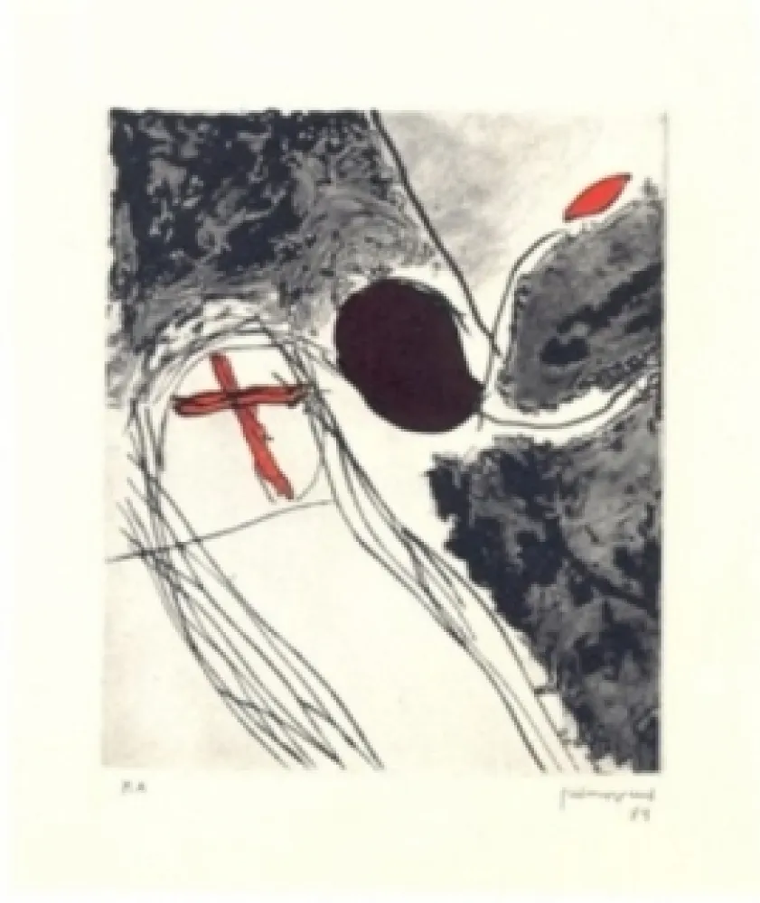 Gravura Guinovart - Creu terme