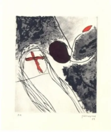 Gravura Guinovart - Creu terme