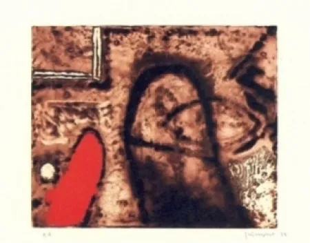 Gravura Guinovart - Figura i vermell 