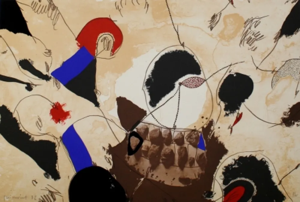 Litografia Guinovart - Pedres i dents