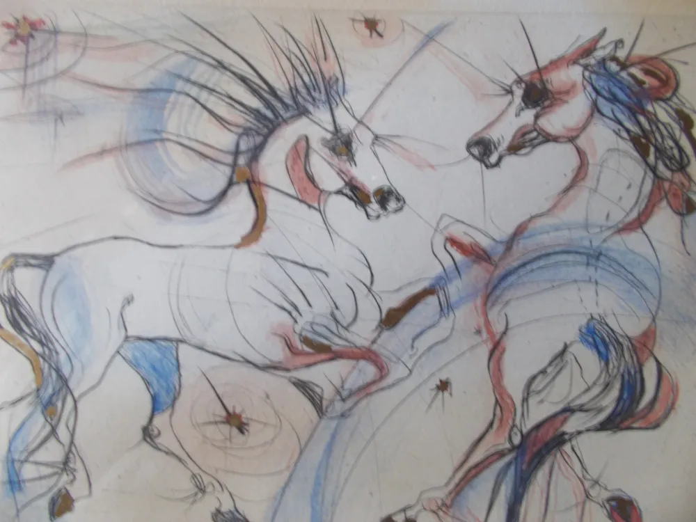 Gravura Guiny - Les chevaux de Jupiter