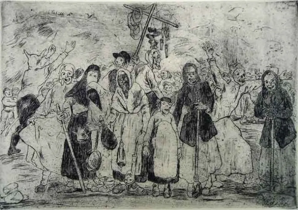 Água-Forte Gutiérrez Solana  - Entierro de la sardina