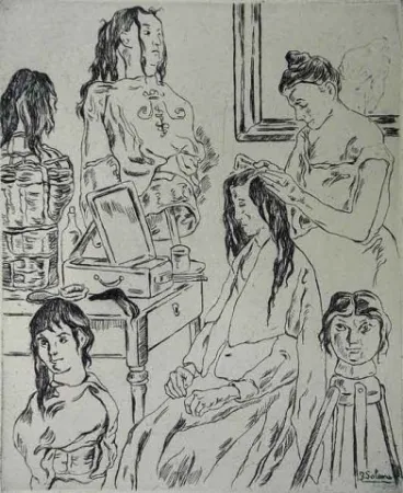 Água-Forte Gutiérrez Solana  - La Peinadora