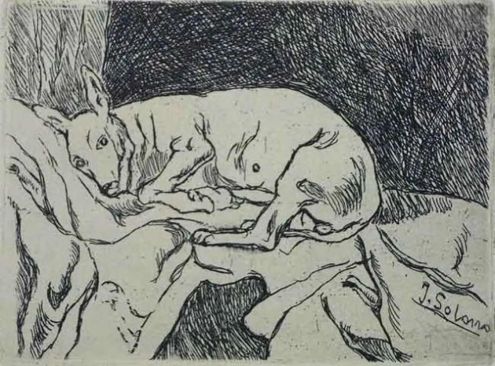 Água-Forte Gutiérrez Solana  - La Perra del Pintor