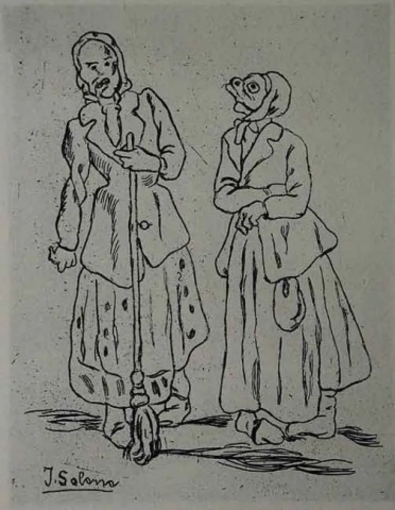 Água-Forte Gutiérrez Solana  - Máscaras de la escoba