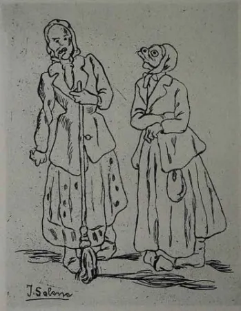 Água-Forte Gutiérrez Solana  - Máscaras de la escoba