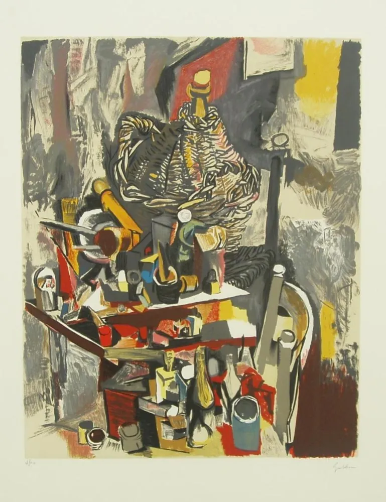 Múltiplo Guttuso - INTERNO DELLO STUDIO CON DAMIGIANA