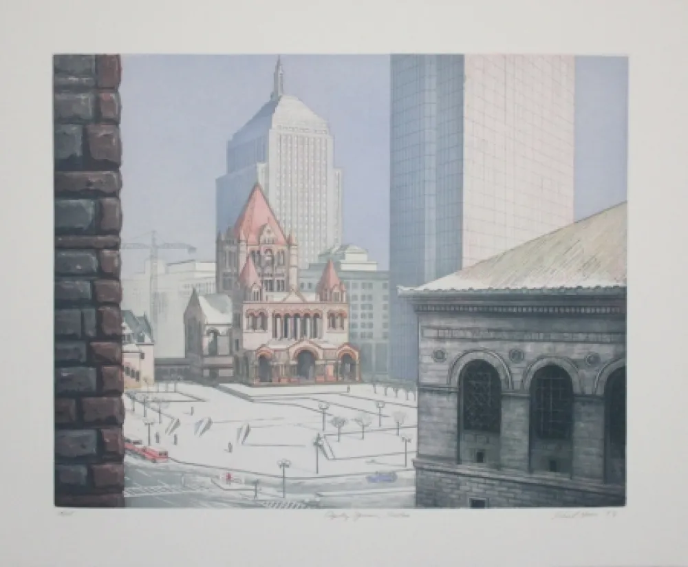 Água-Forte E Água-Tinta Haas - Copley Square, Boston