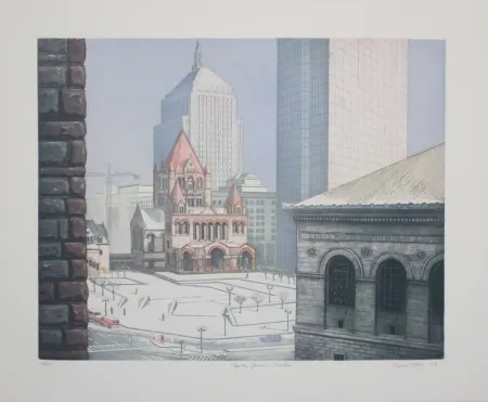 Água-Forte E Água-Tinta Haas - Copley Square, Boston