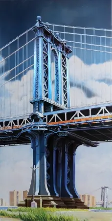 Litografia Haas - Manhattan Bridge