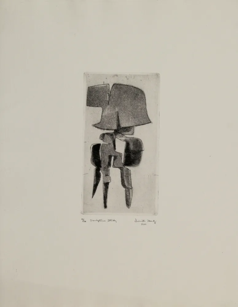 Água-Forte E Água-Tinta Hadzi - Sculpture Study