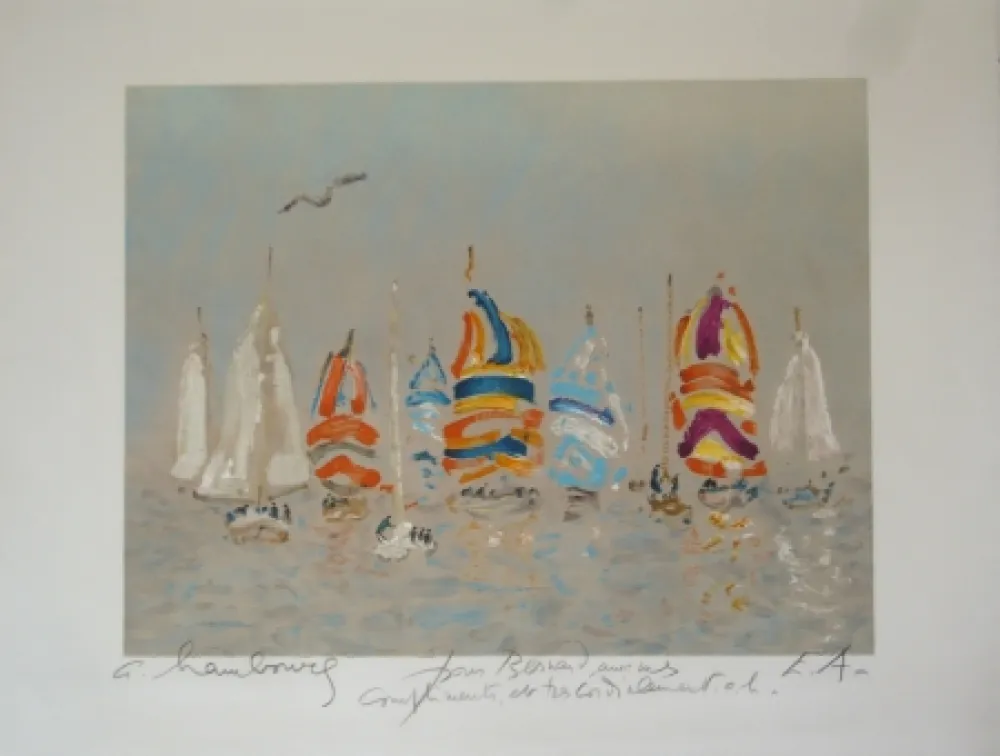 Litografia Hambourg - Plage Trouville