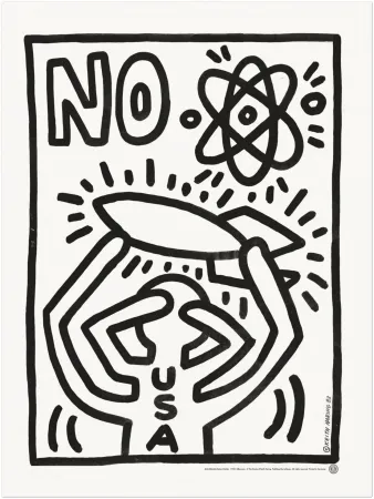 Serigrafia Haring - Anti Missile Demo Poster