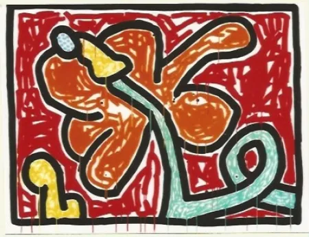Serigrafia Haring - Flower # 5