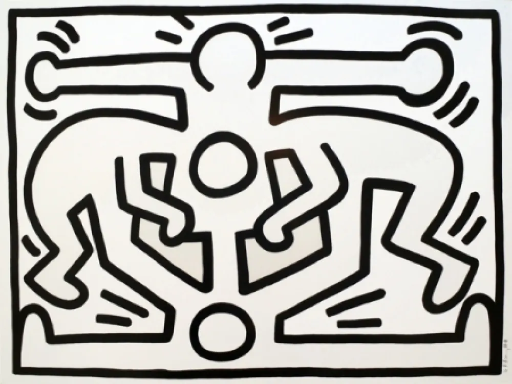 Serigrafia Haring - Growing #2 (B&W) 