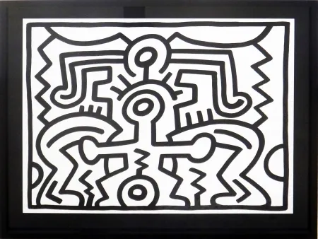 Serigrafia Haring - Growing #5 (B & W)