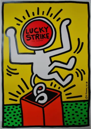 Serigrafia Haring - Lucky Strike, 1987
