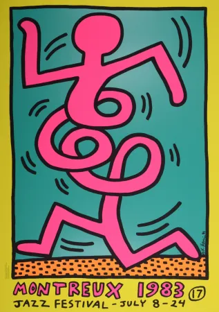 Serigrafia Haring - Montreux Jazz Festival (#C), 1983 - Very large!