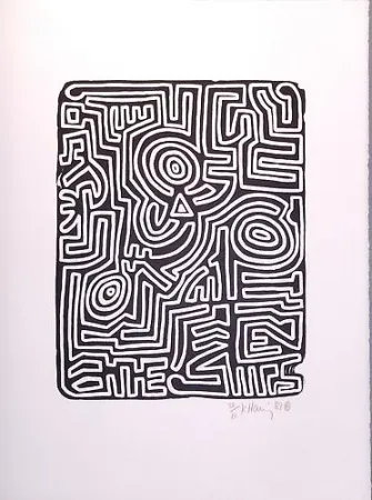 Litografia Haring - Stones 3