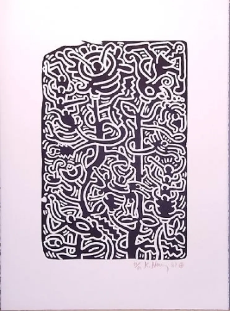 Litografia Haring - Stones 4