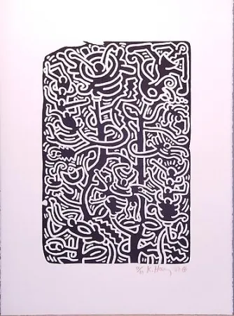 Litografia Haring - Stones 4
