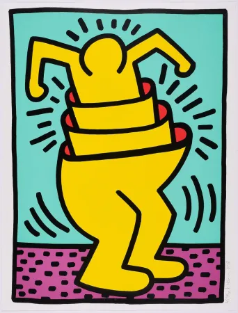 Serigrafia Haring - Untitled (Cup Man)