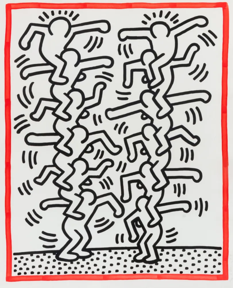 Litografia Haring - Untitled (People ladder), 1985