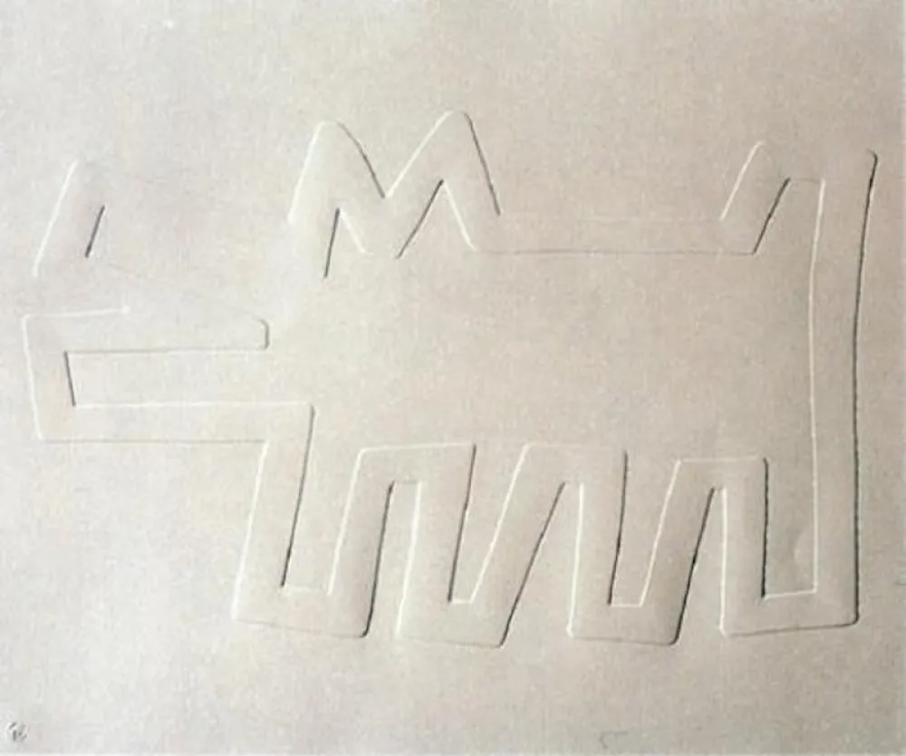 Serigrafia Haring - White Icons: Barking Dog