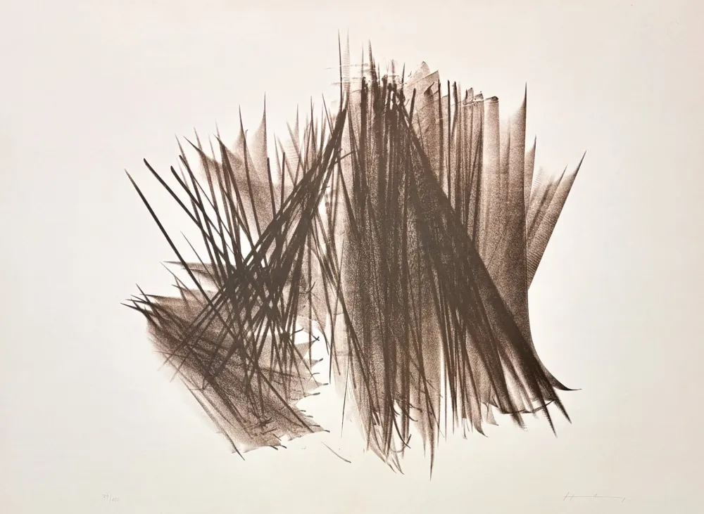 Litografia Hartung - Hans Hartung (1904–1989) – L 115 – Lithograph on BFK Rives vellum paper – 1964