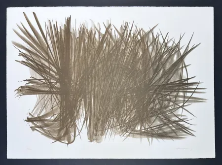 Litografia Hartung - Hans Hartung (1904-1989) - Lithograph (crayon, graftage) on BFK Rives paper - 1963