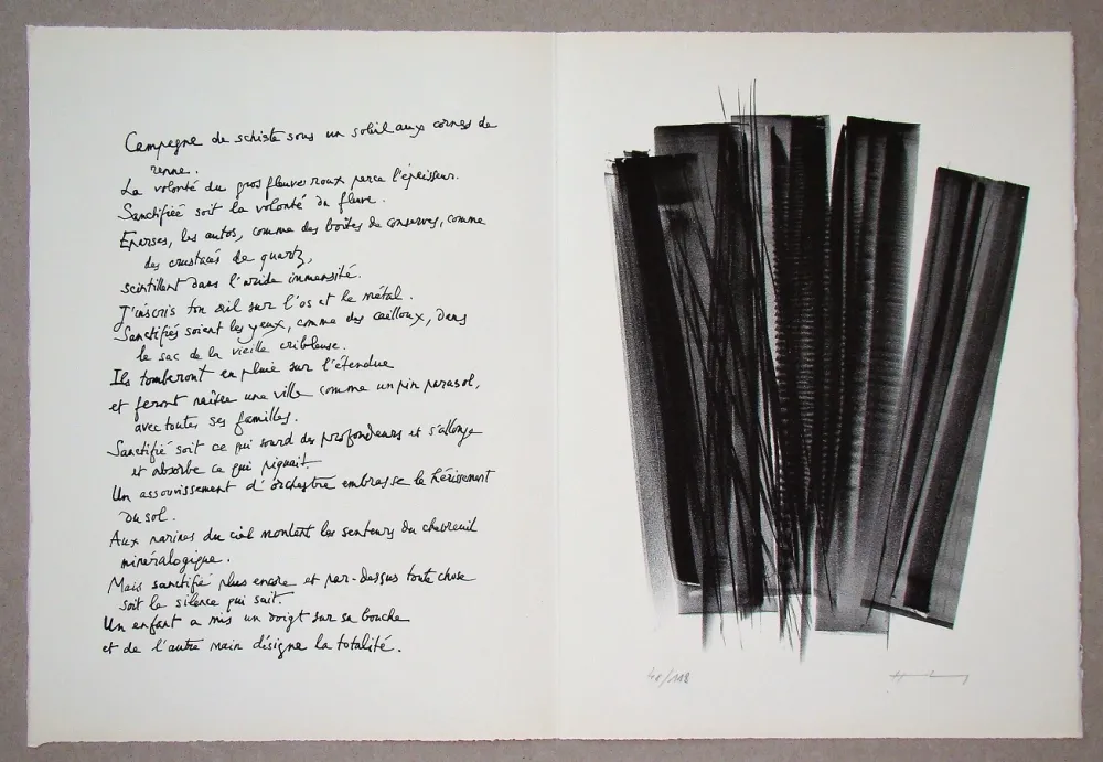 Litografia Hartung - L 162, 1965