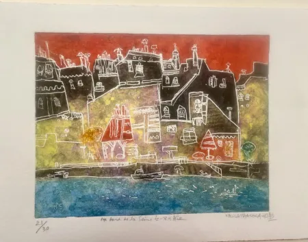 Gravura Hasegawa - Au bord de la seine 