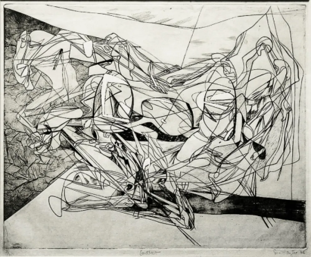 Gravura Hayter - Combat