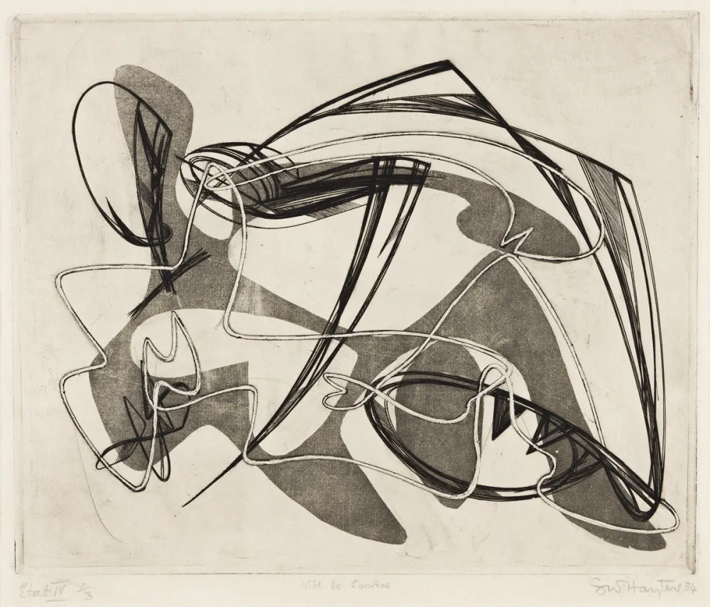 Água-Forte Hayter - Viol de Lucrece