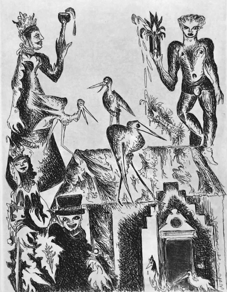 Água-Forte Haz - Le cicogne