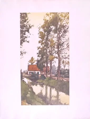 Água-Forte Hebbelinck - Reflet dans le ruisseau