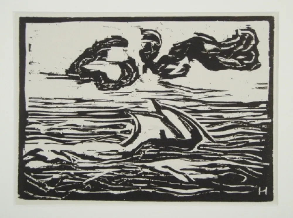 Xilogravura Heckel - Segelboot (Sailing Boat)