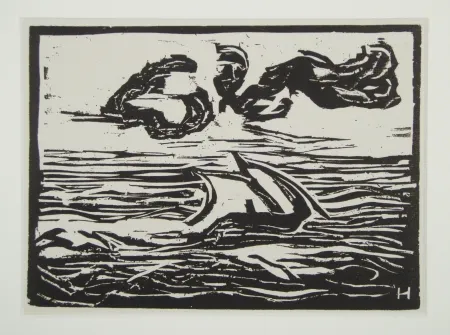 Xilogravura Heckel - Segelboot (Sailing Boat)