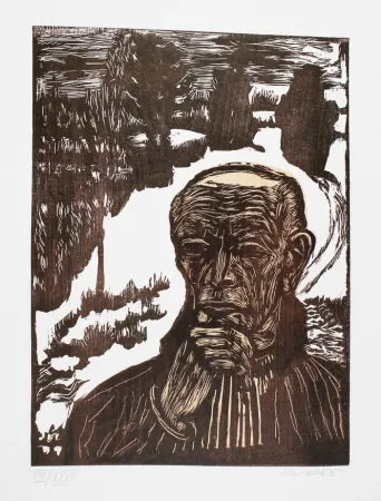 Xilogravura Heckel - (Self-)Portrait