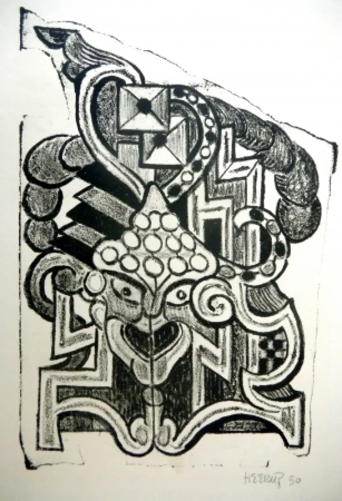 Litografia Heerup - The Temple