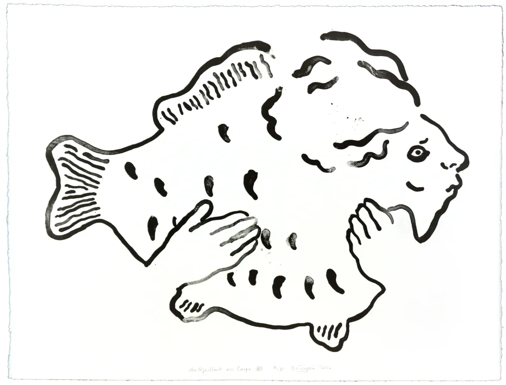 Litografia Henin - Auportrait en carpe XVI