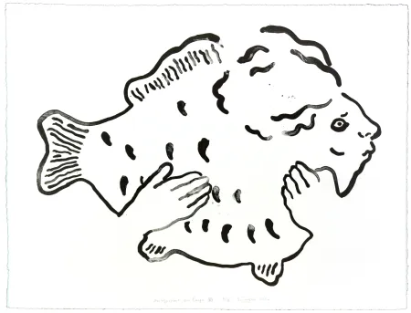 Litografia Henin - Auportrait en carpe XVI