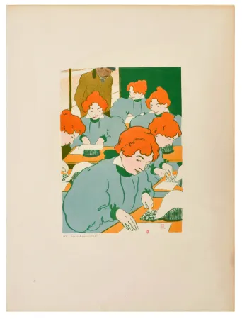 Litografia Hermann-Paul - Les petites Machines à écrire