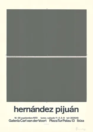 Serigrafia Hernandez Pijuan - Cartel de la exposición Galería Carl van der Voort, Ibiza