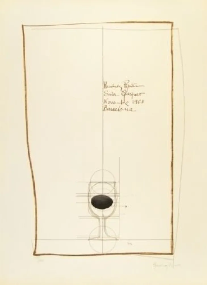 Litografia Hernandez Pijuan - Cartel exposición Sala Gaspar