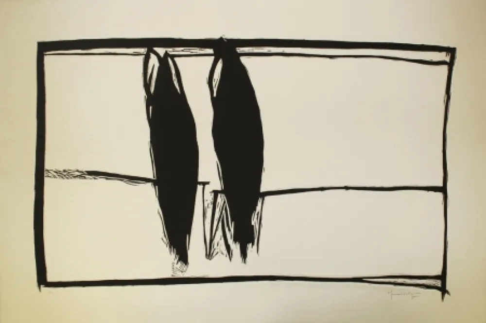 Linogravura Hernandez Pijuan - Des de la finestra II (From the Window II)