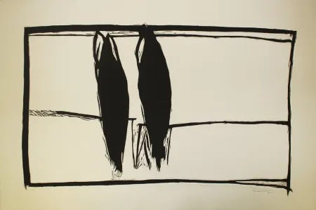 Linogravura Hernandez Pijuan - Des de la finestra II (From the Window II)