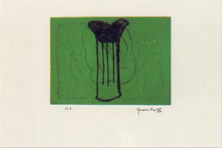 Múltiplo Hernandez Pijuan - Gerro i flor sobre verd