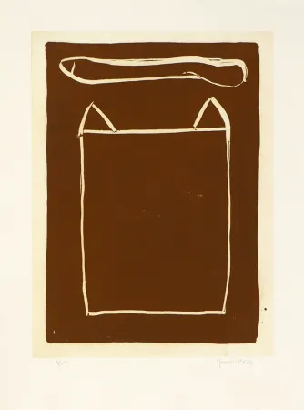 Gravura Hernandez Pijuan - La casa desde la que se divisa el campo III