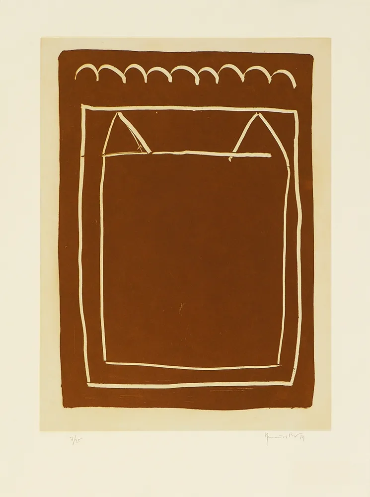 Gravura Hernandez Pijuan - La casa desde la que se divisa el campo IV